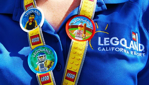 Pop Badges on Lanyard with LEGOLAND California Logo
