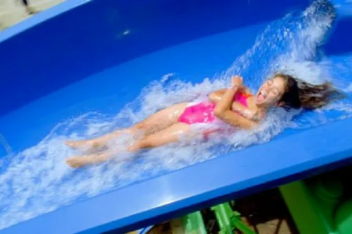 Girl going down slide at LEGOLAND Water Park