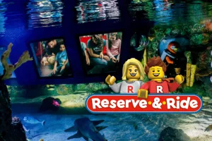Guests riding submarine ride LEGO City Deep Sea Adventure