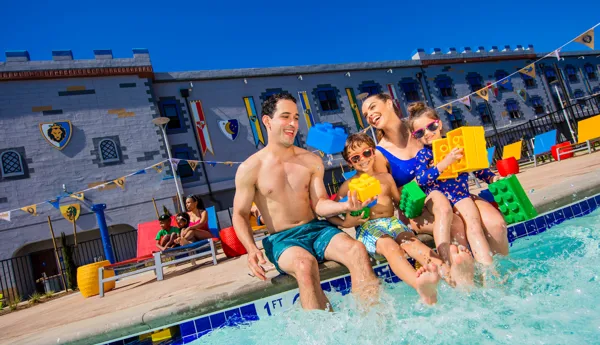 Family by the pool