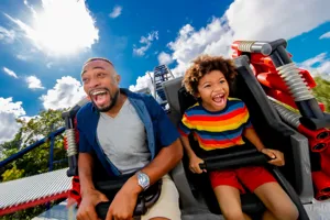 Dad and Son on Coaster