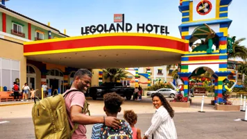 Family Walking Up to the LEGOLAND Hotel