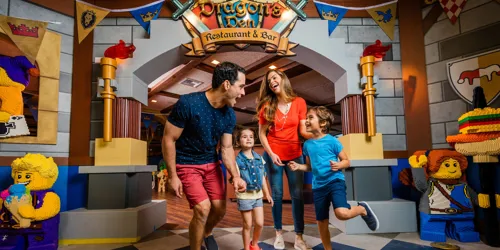 Family Outside Dragons Den Restaurant and Bar