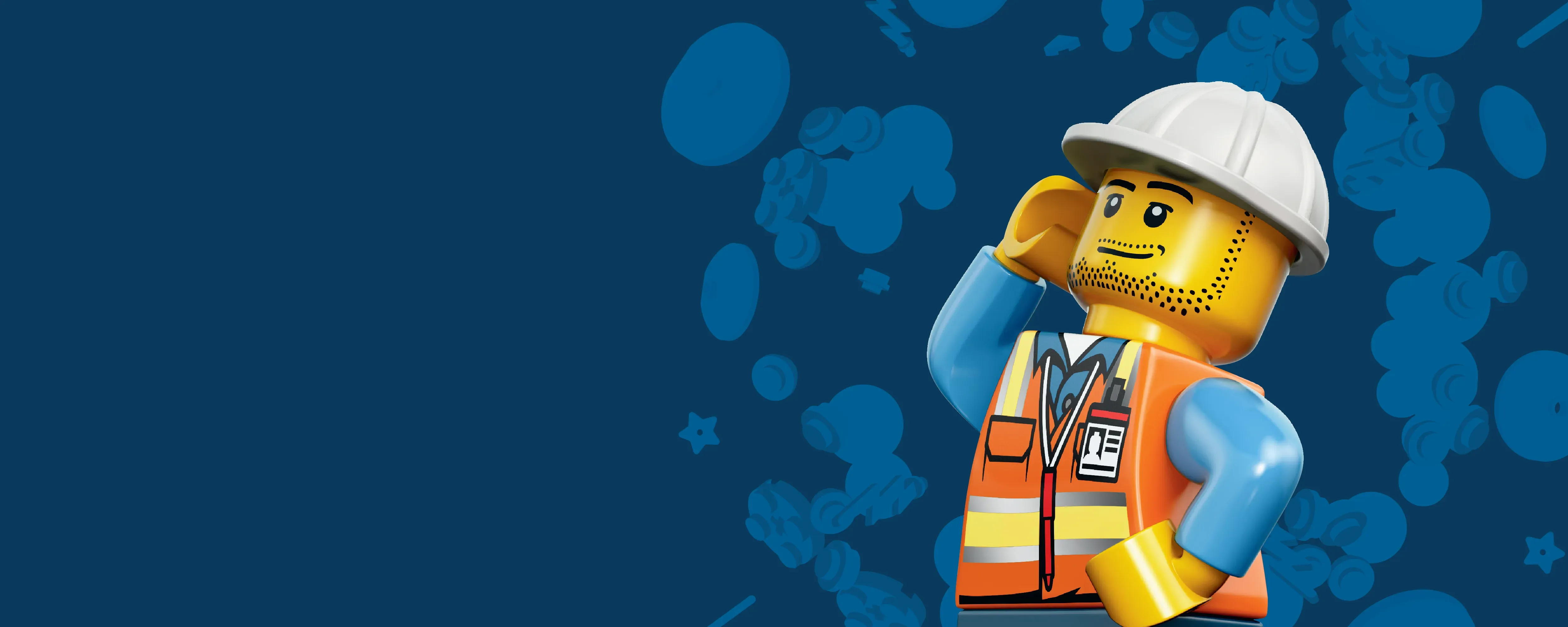 Construction Minifigure looking up